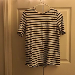 fun striped shirt with zipper down the back!